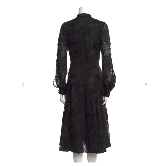 PRABAL GURUNG BLACK FLORAL SHIRT DRESS - SIZE 4 - Picture 2 of 4